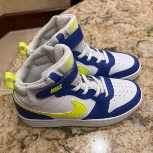 Nike Kids Sneakers - White, Blue, and Neon Yellow